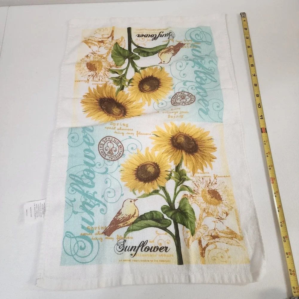 Dishtowel Lot Of 7  Kitchen Decrotive Towels Butterfly Sunflower Fall Birdhouse